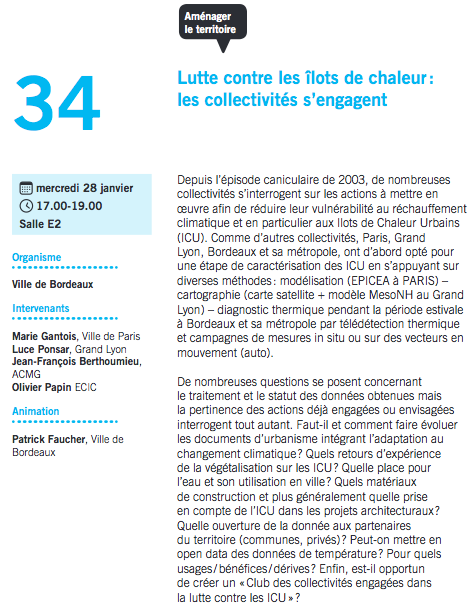 Atelier 34 - Lutte contre les îlots de chaleur - les collectivités s engagent