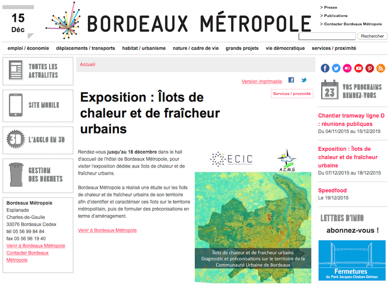 Etude ECIC ilots de chaleur et de fraicheur urbains